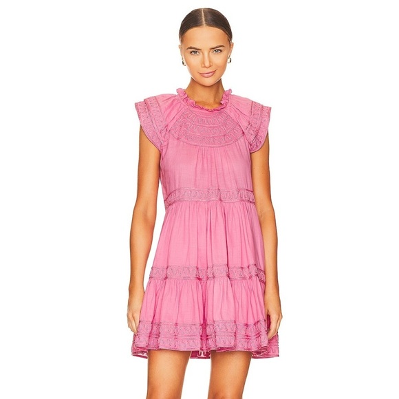 Veronica Beard - $598 Keely Pink Dark Peony Mini Dress Size 4 - Like NEW! - Picture 3 of 14
